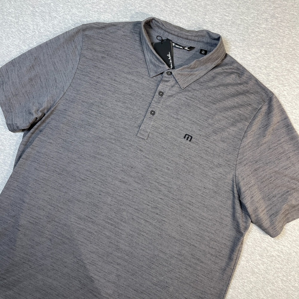 Travis Mathew Flying Tortilla Polo Shirt Mens 2XL XXL Gray Charcoal NWT Golf New